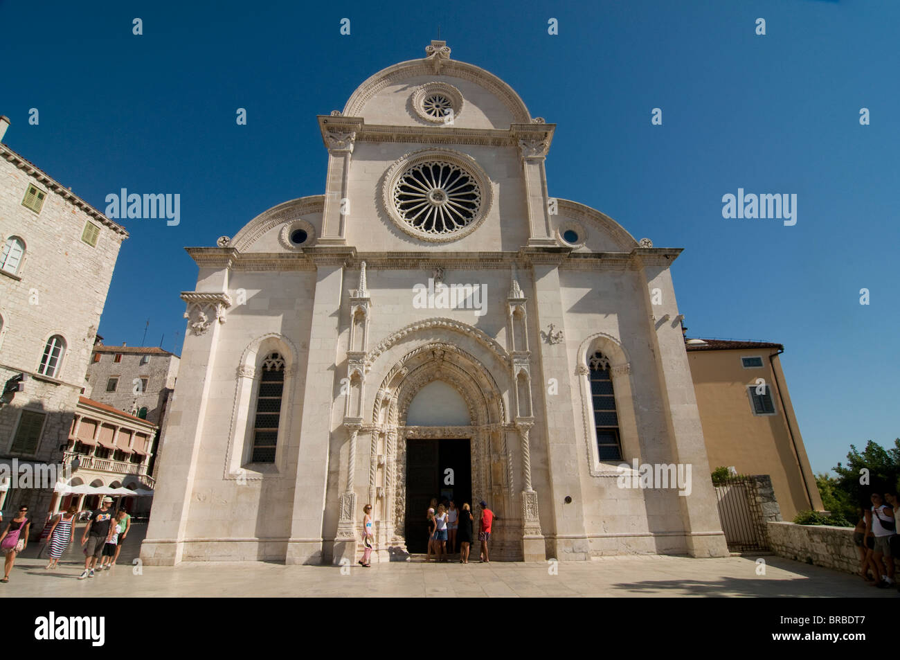 La Cattedrale di San Giacomo di Sibenik, Sito Patrimonio Mondiale dell'UNESCO, Croazia Foto Stock