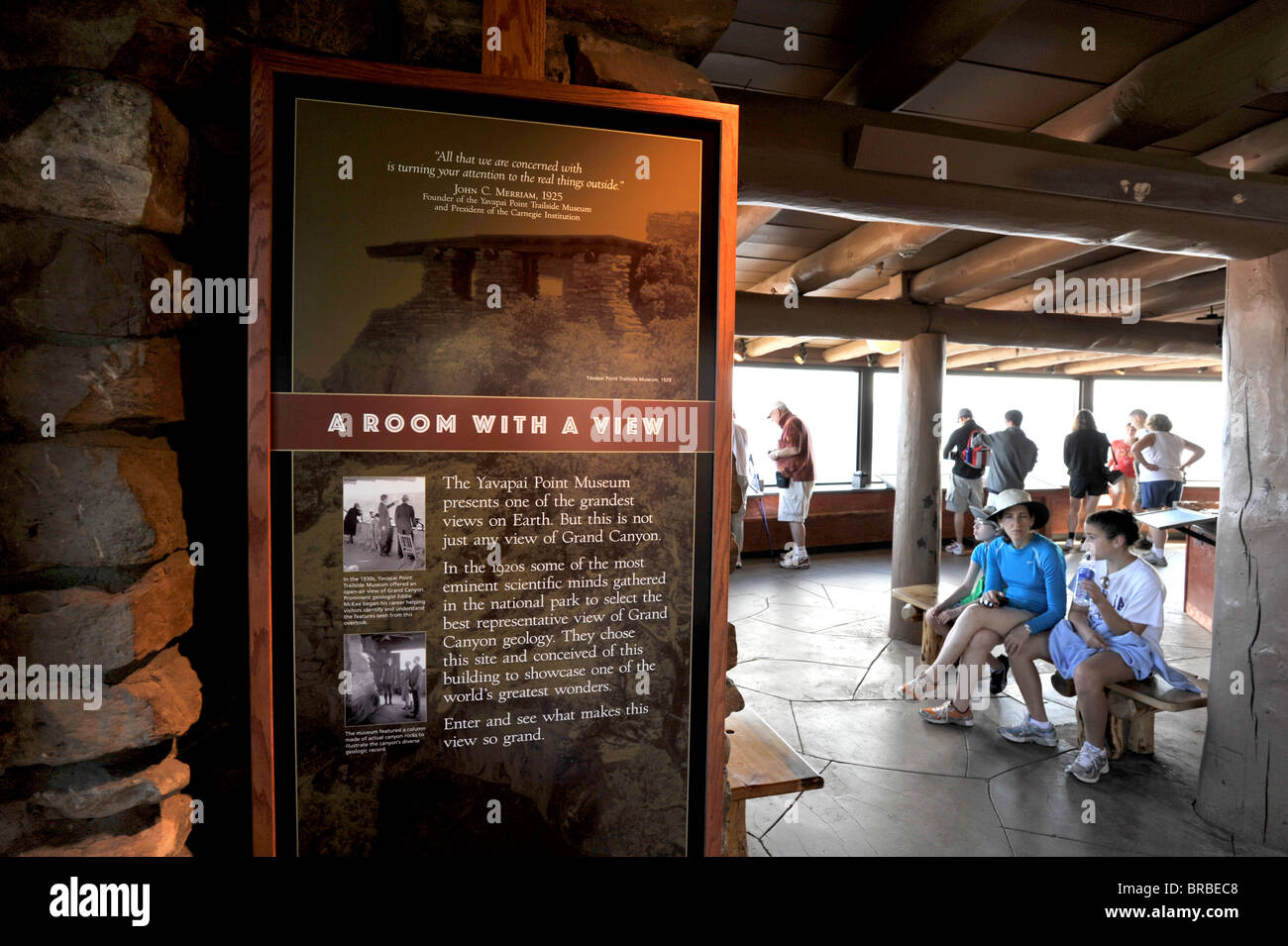 Camera con vista Yavapai Point Museo Grand Canyon Foto Stock
