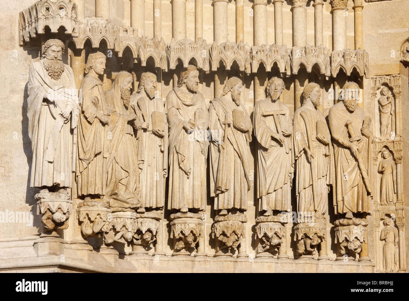 Gli Apostoli, la cattedrale di Amiens, Sito Patrimonio Mondiale dell'UNESCO, Amiens, Somme, Francia Foto Stock