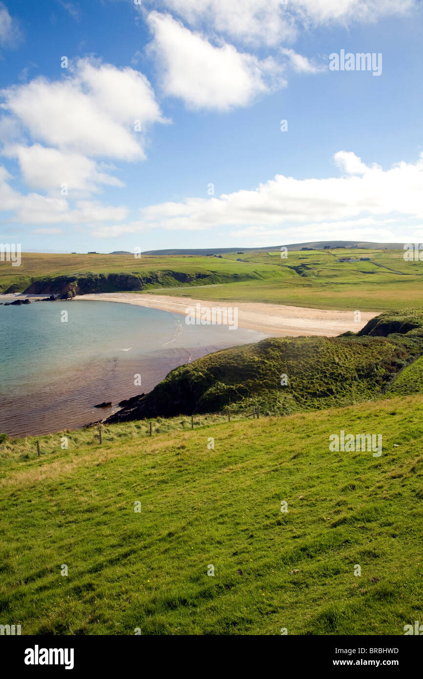 Spiaggia sabbiosa Burrafirth, Unst, isole Shetland, Scozia Foto Stock