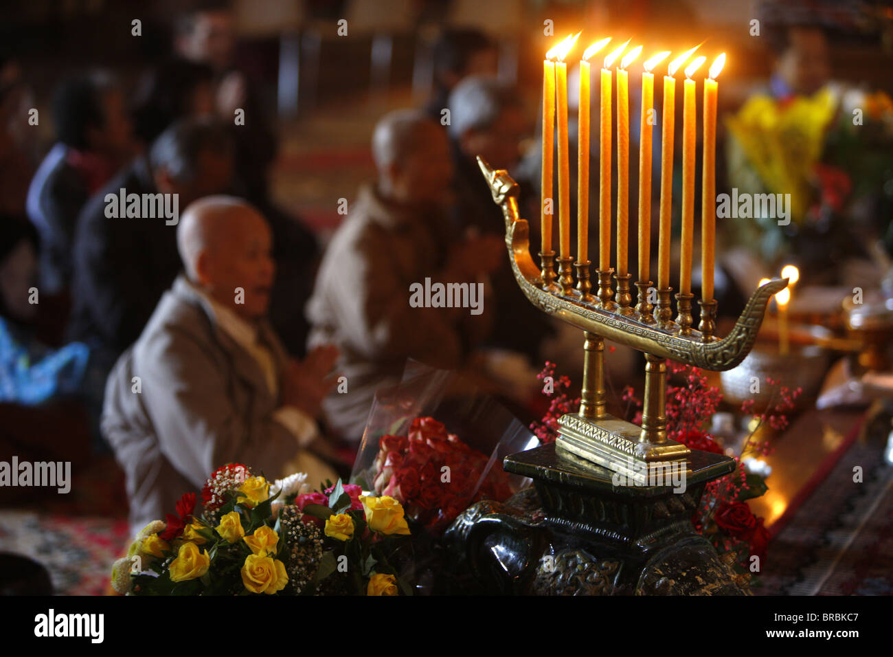 Celebrazione Vesak a Vincennes tempio buddista, Parigi, Francia Foto Stock