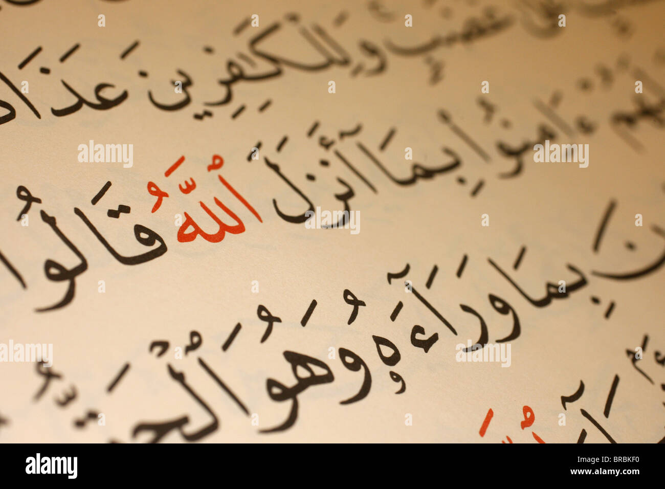 La calligrafia di Allah nel Corano, Le Bourget, Seine-Saint-Denis, Francia Foto Stock