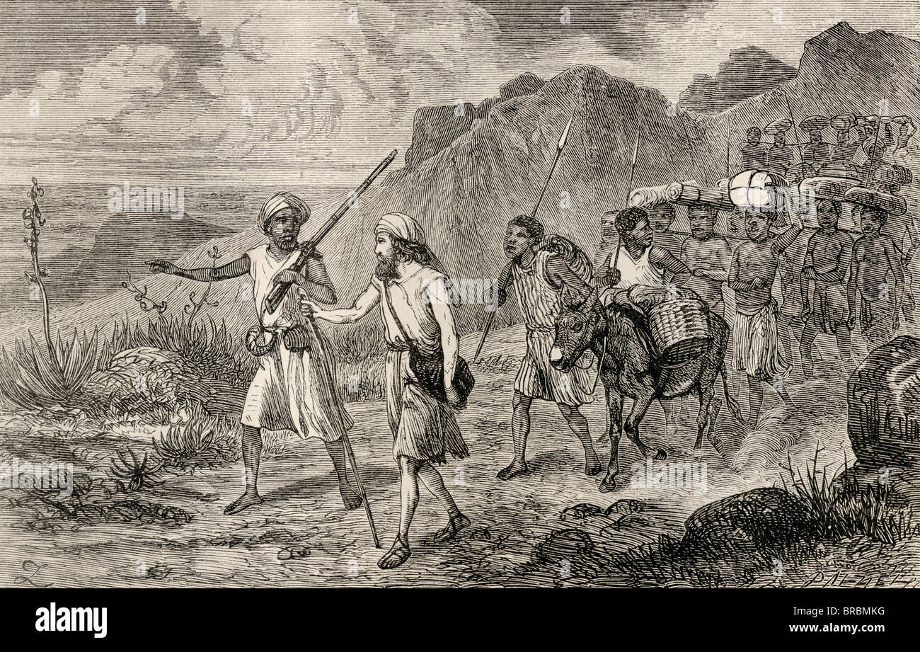 Mungo Park, 1771 a 1806, Scottish explorer, durante la sua esplorazione del continente africano nel 1795. Foto Stock