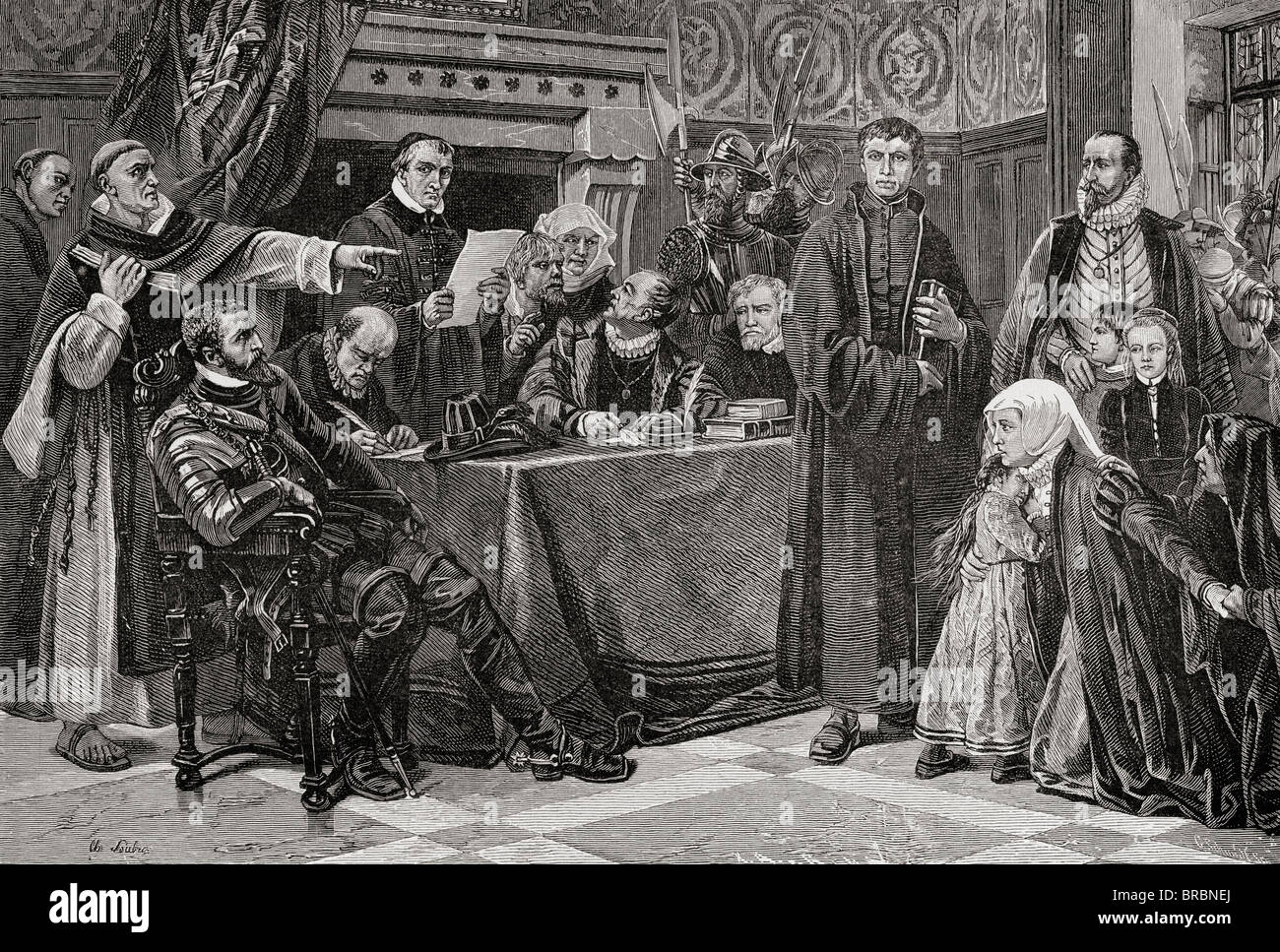 Un consiglio tedesco di problemi durante il XVI secolo. Foto Stock