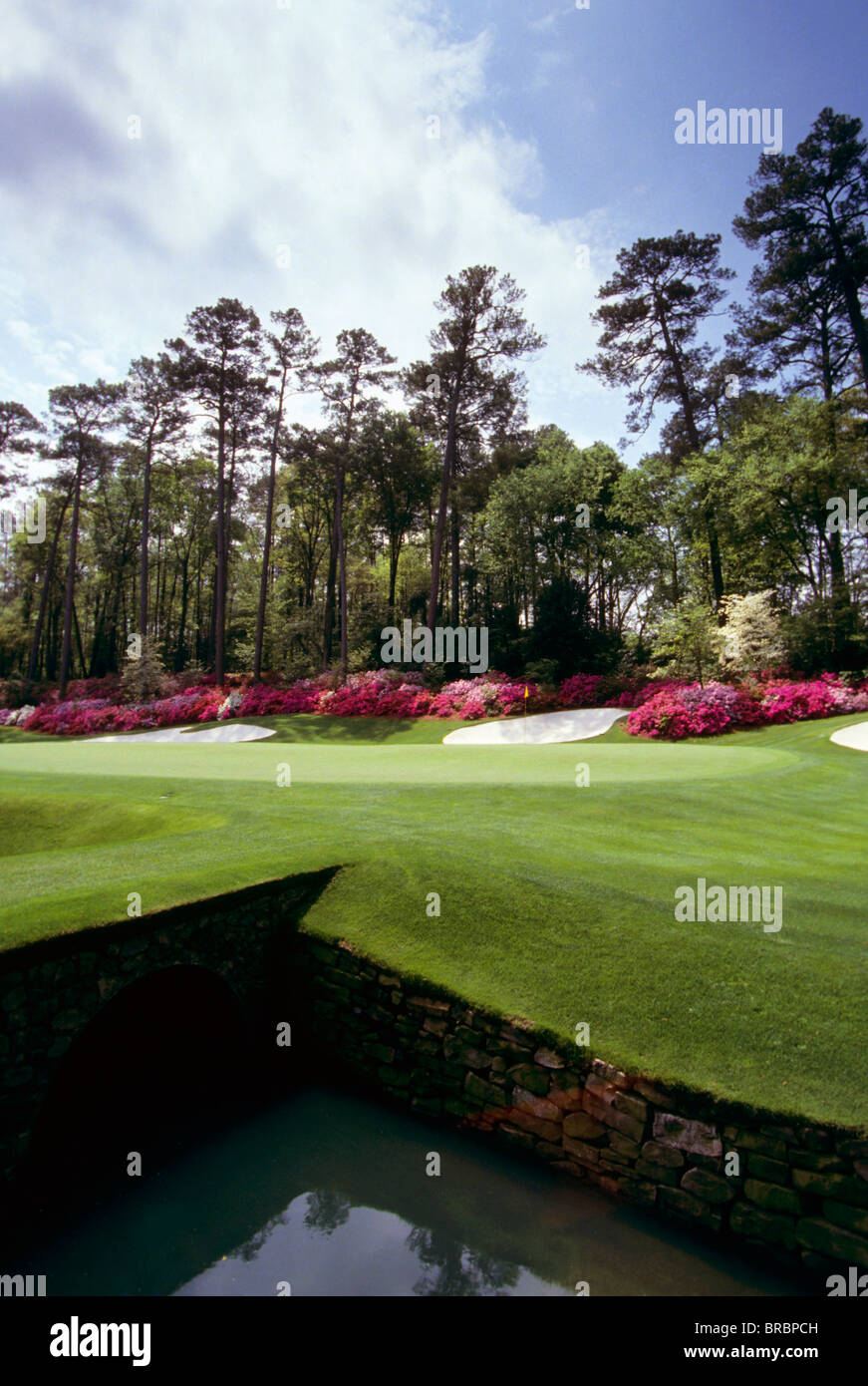 Vista di un golf di fronte Brook Foto Stock