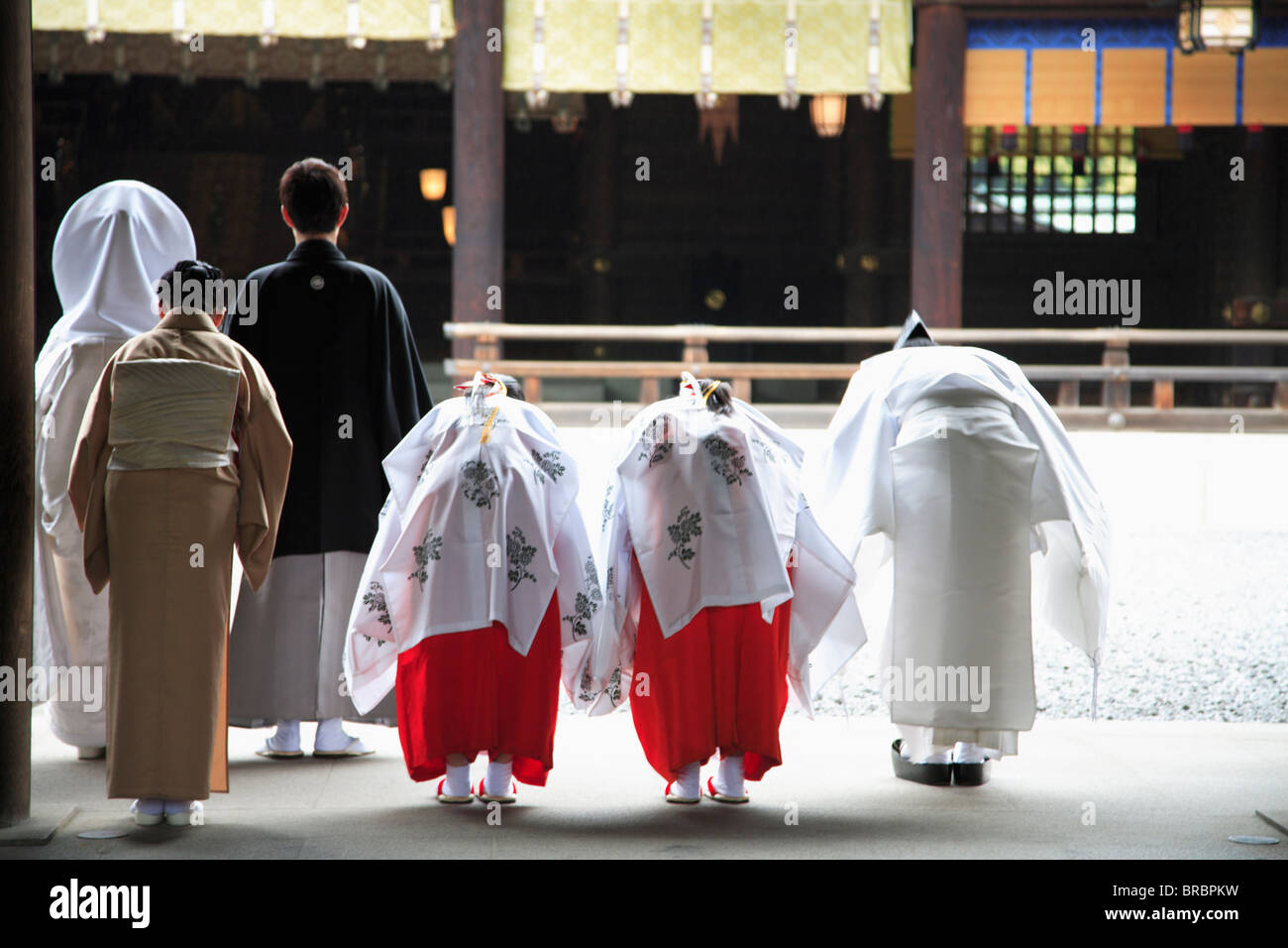 Nozze, Meiji Jingu, sacrario scintoista, Tokyo, Giappone Foto Stock