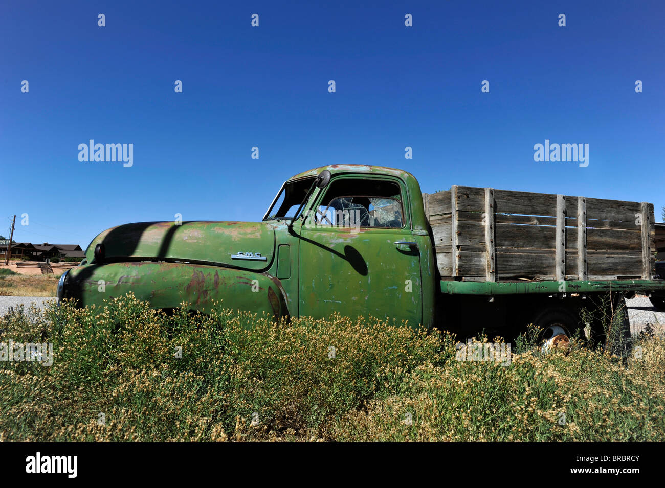 Abbandonato negli anni cinquanta GMC pick-up truck Bluff Arizona Foto Stock