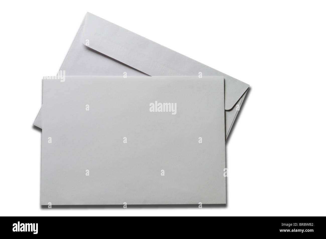Scheda vuota e la busta con il tracciato di ritaglio Foto Stock
