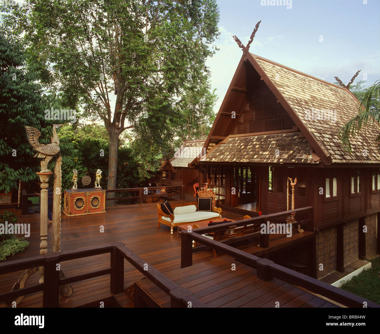 Stile settentrionale () Lanna Thai house, Chiang Mai, Thailandia Foto Stock