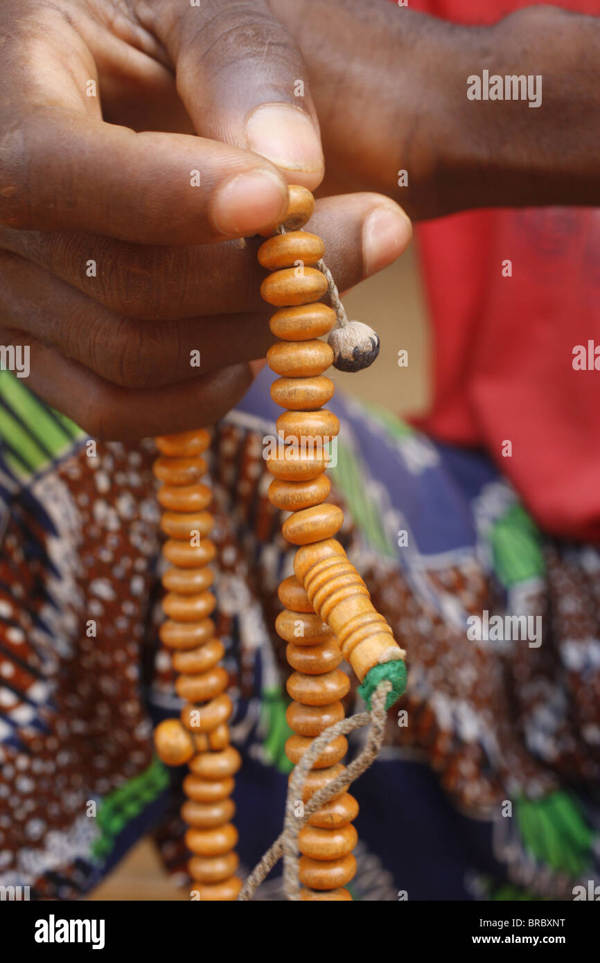 La preghiera musulmana, perle di Lome, Togo, Africa occidentale Foto Stock