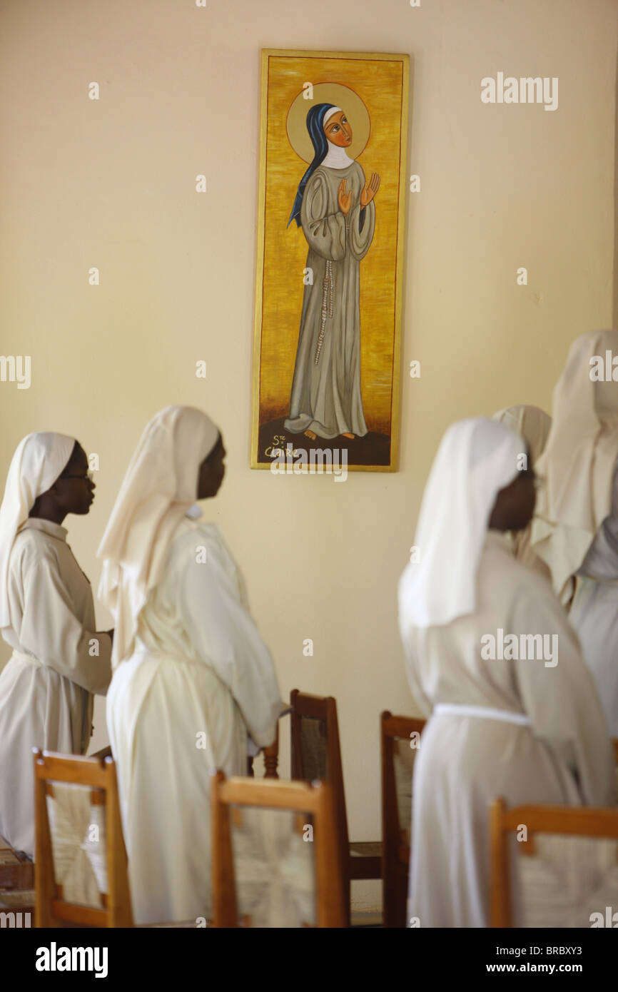 Massa in Akepe monastero cattolico, Akepe, Togo, Africa occidentale Foto Stock