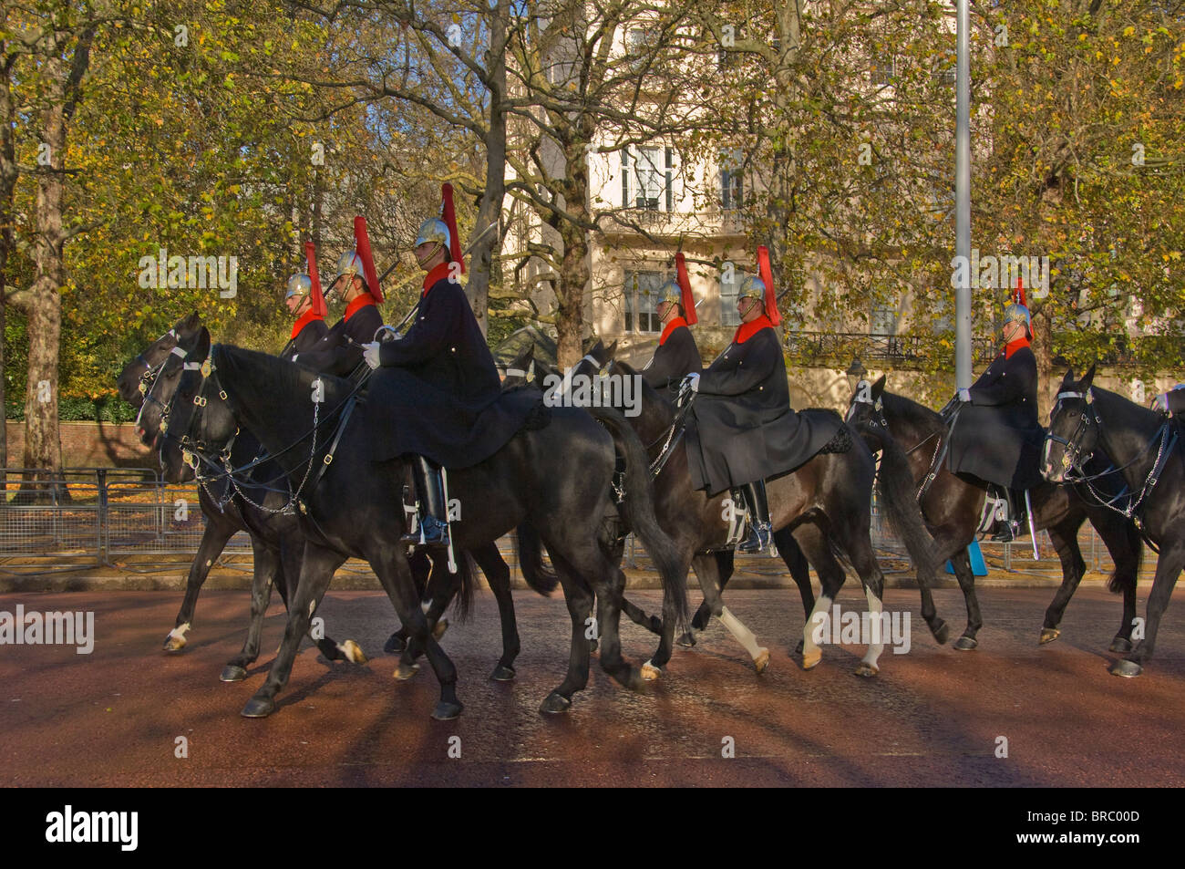 Horse Guards in the Mall, London, England, Regno Unito Foto Stock