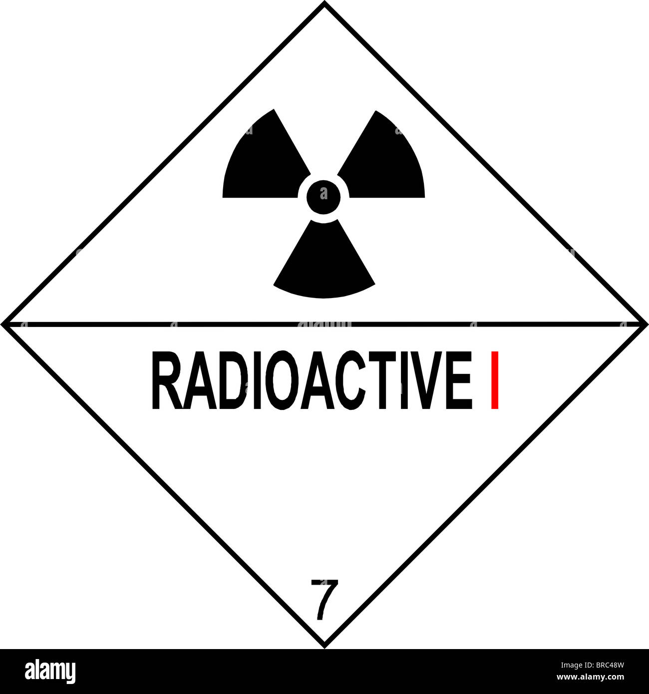 Radioattivo segno di avvertimento Foto Stock