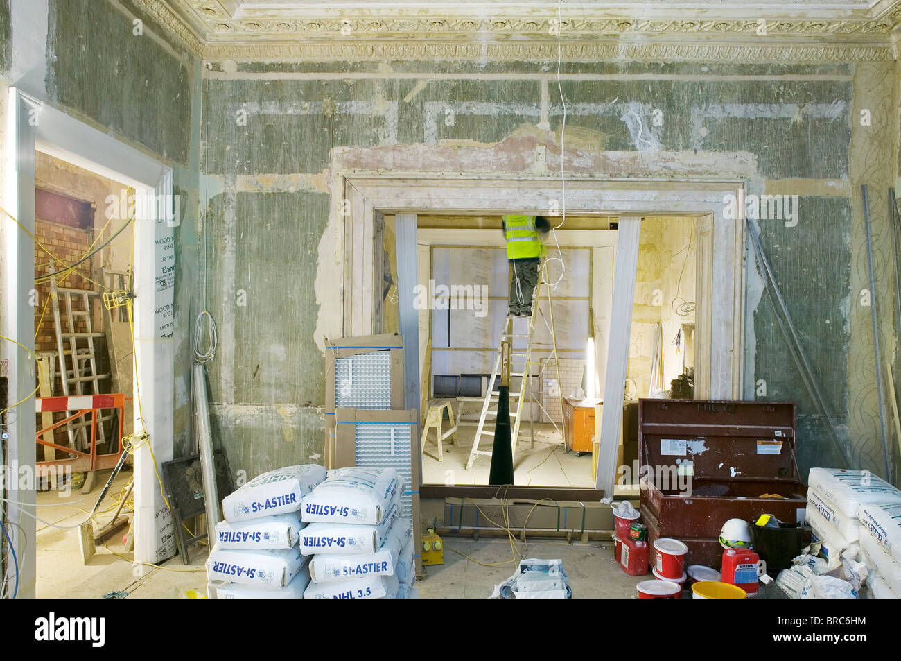 Lavori in corso sul sito di costruzione Foto Stock