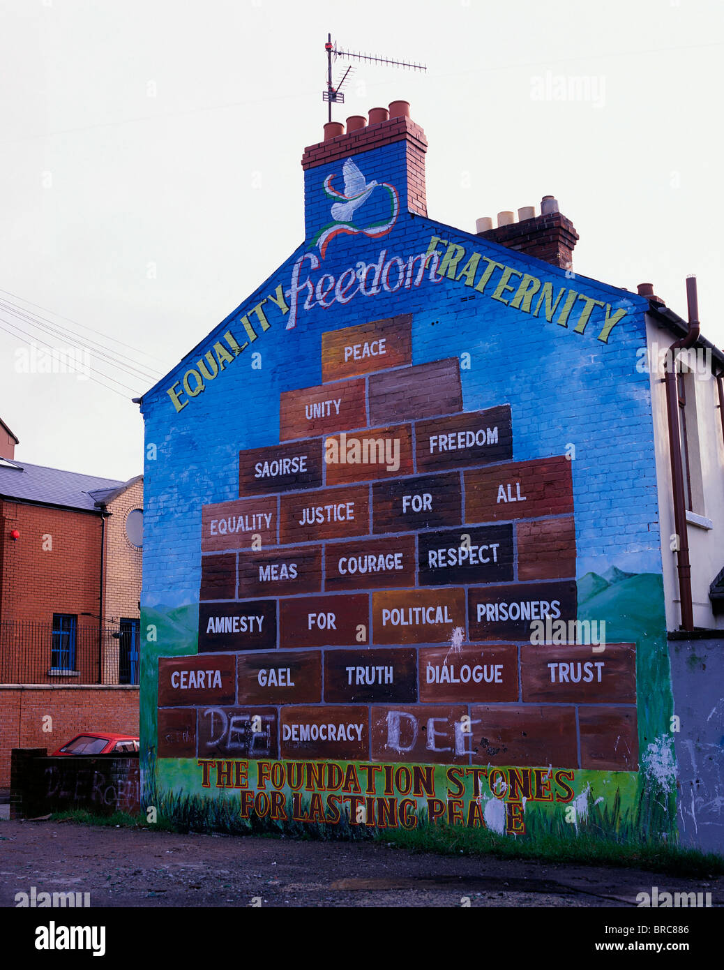 Belfast, Irlanda; pace murale Foto Stock