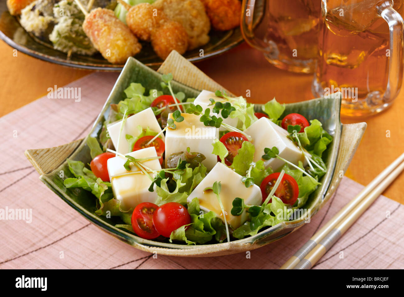 Insalata di tofu Foto Stock