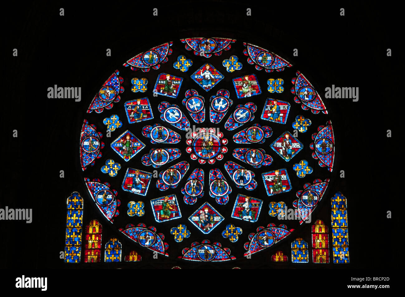 Il nord rosone la cattedrale di Chartres Francia Foto Stock