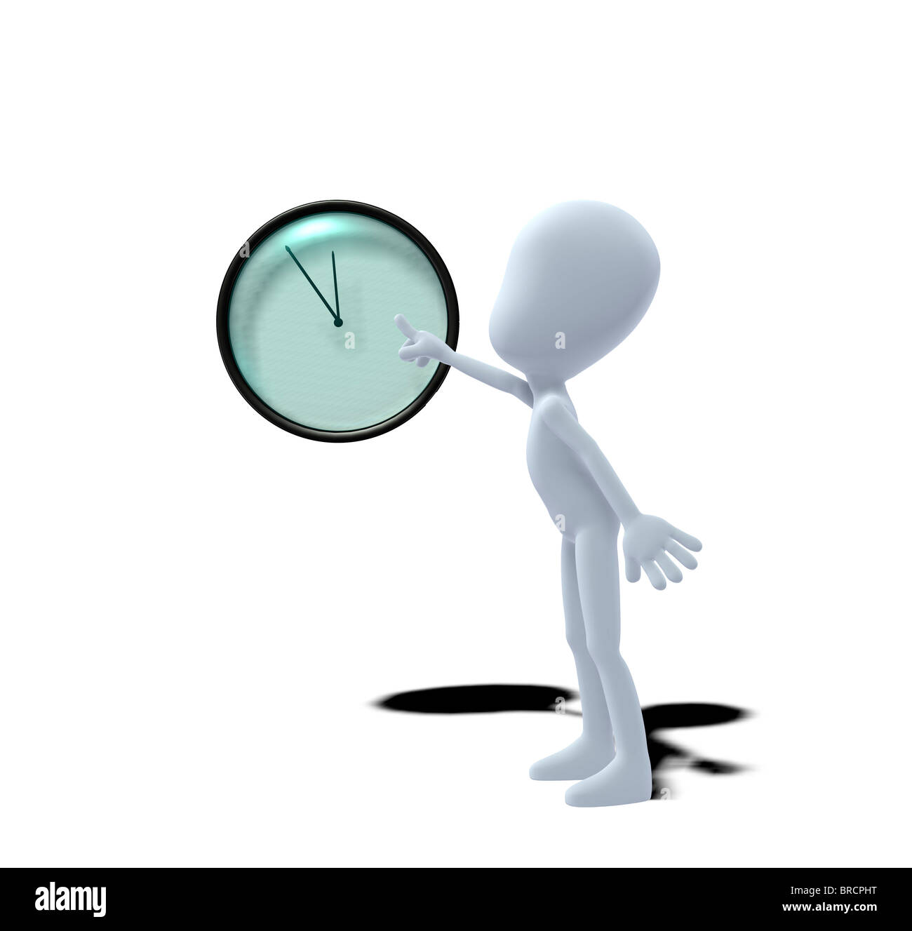 Concetto figura con orologio Foto Stock