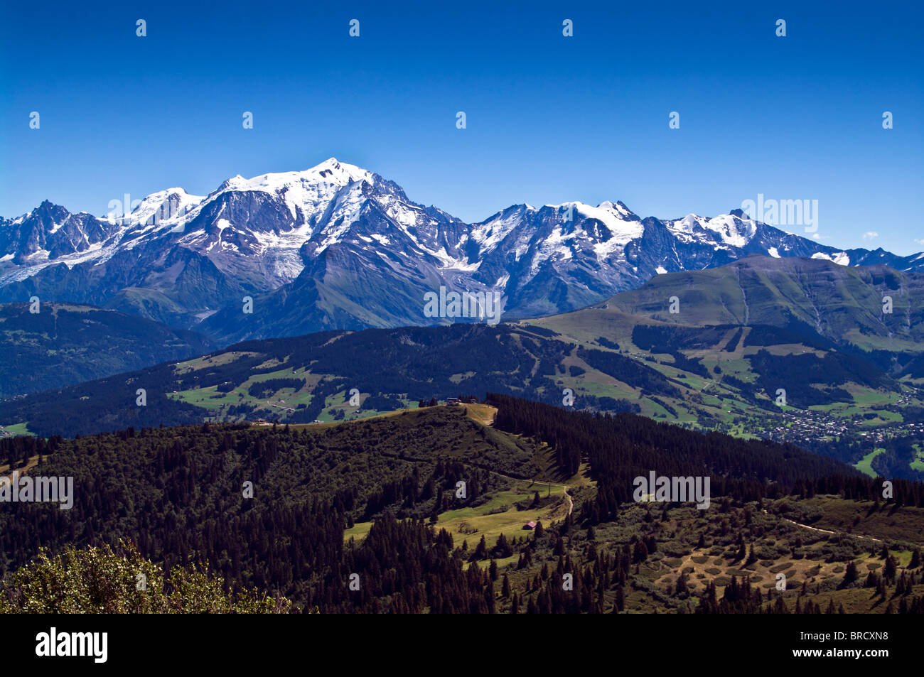 Mont Blanc in sun Foto Stock