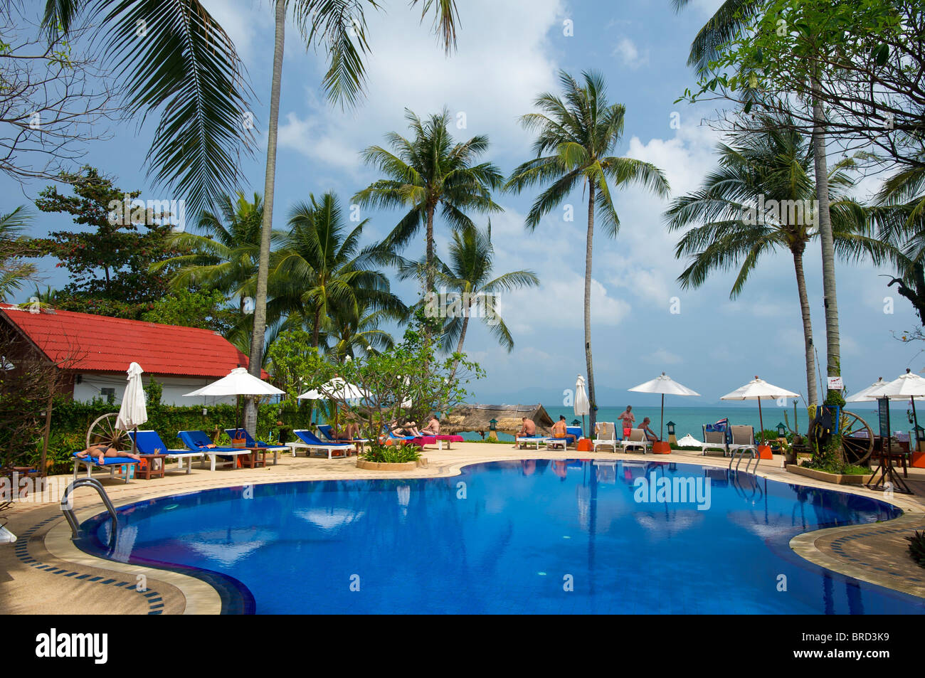 Hotel a Mae Nam Beach, Ko Samui, Tailandia Foto Stock