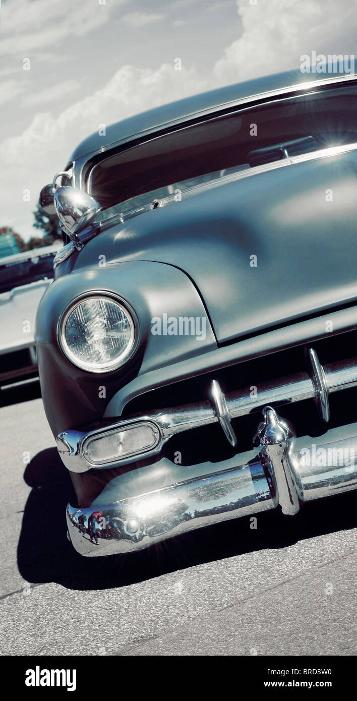 La parte anteriore di un classico americano auto Foto Stock