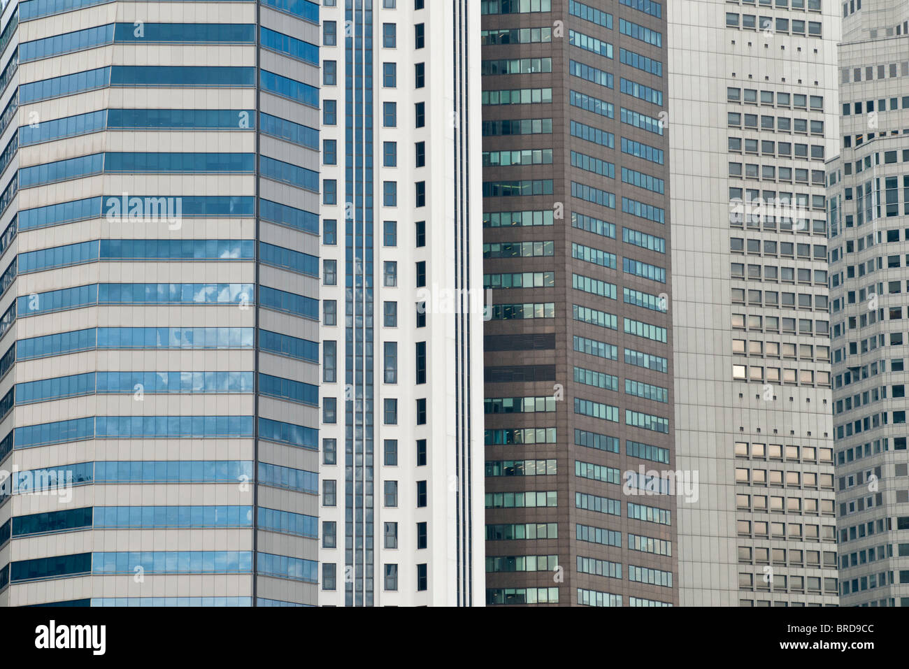 Città asiatiche edifici ad alta cityscape skyline, Singapore Foto Stock