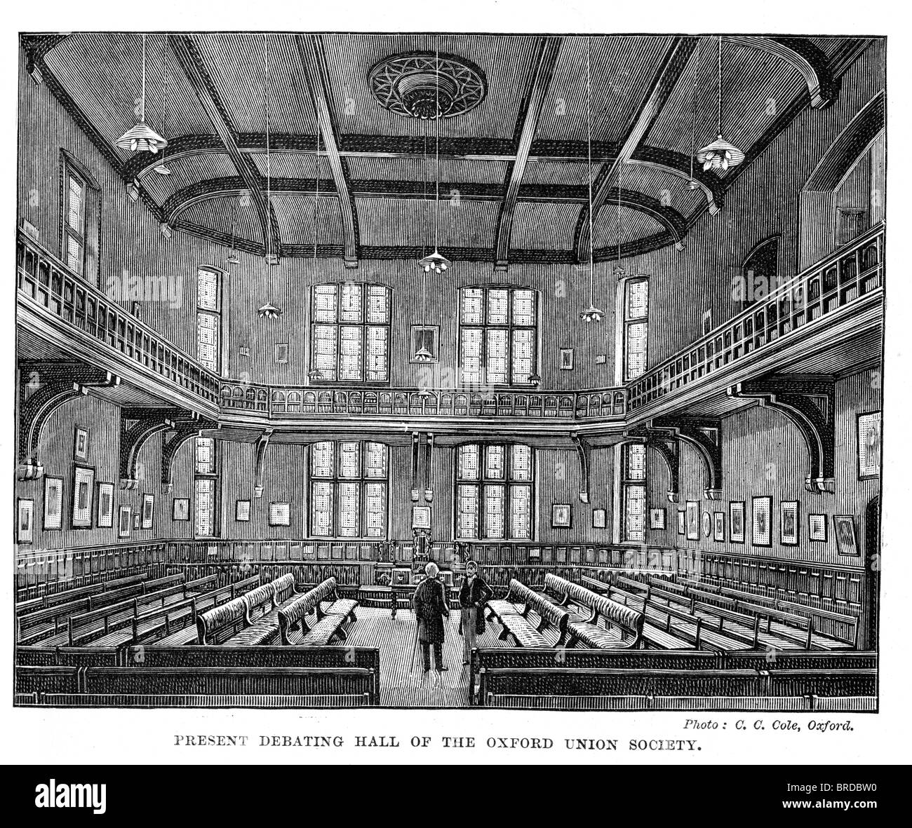 La sala di discussione della Oxford Union Society. Università di Oxford. Foto Stock