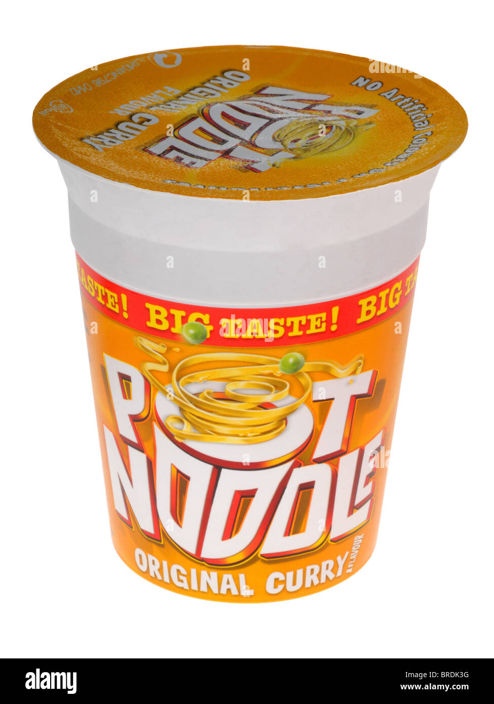 Pot Noodle cibo isolato su sfondo bianco", Pot Noodle Foto Stock