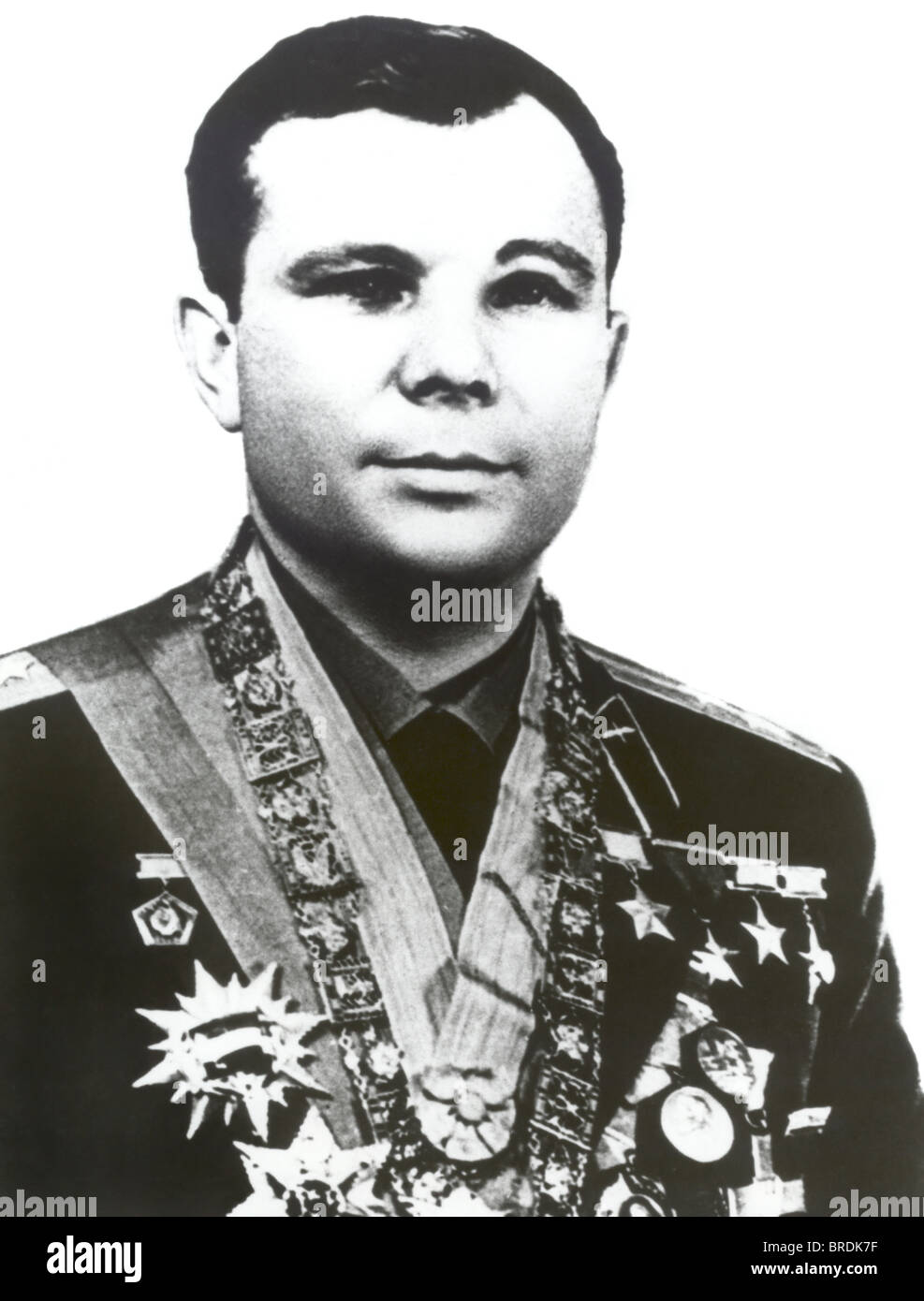 Yuri Gagarin, Yuri Alekseyevich Gagarin, cosmonauta sovietico e il primo uomo nello spazio. Foto Stock