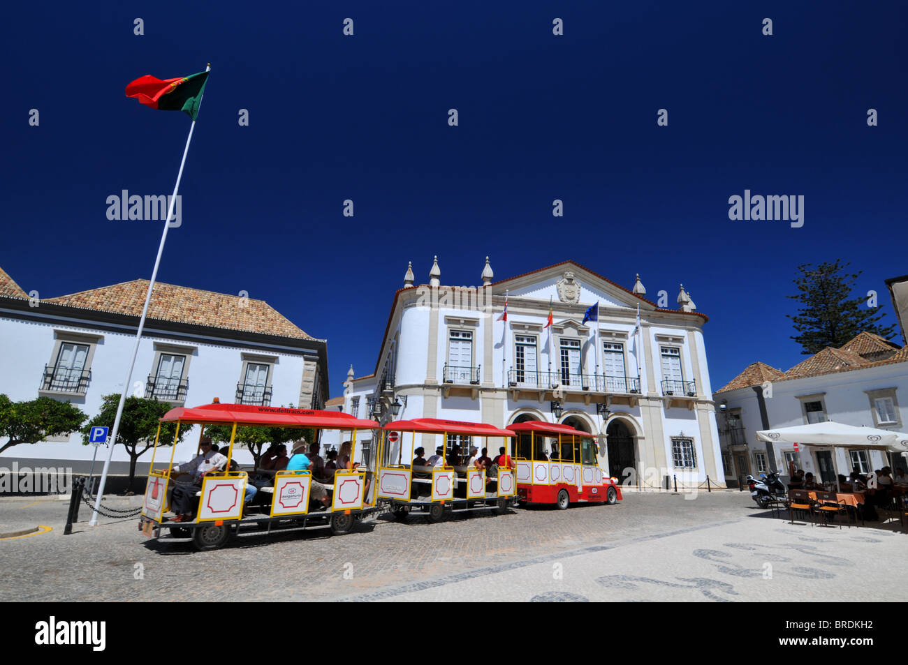 Municipio e "terra treno', Velha, Faro old town, Portogallo Foto Stock