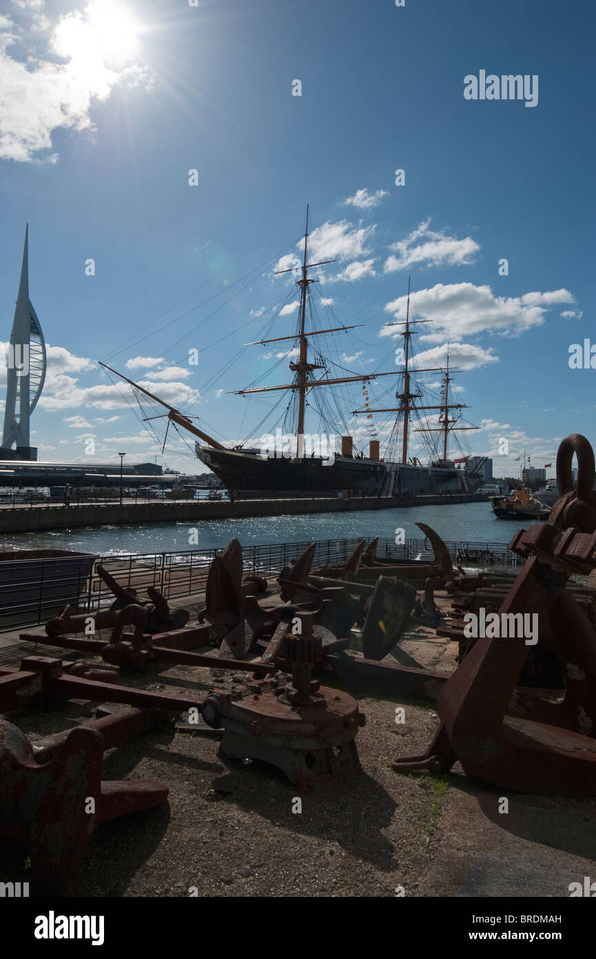HMS Warrior, Portsmouth Historic Dockyard, England, Regno Unito Foto Stock
