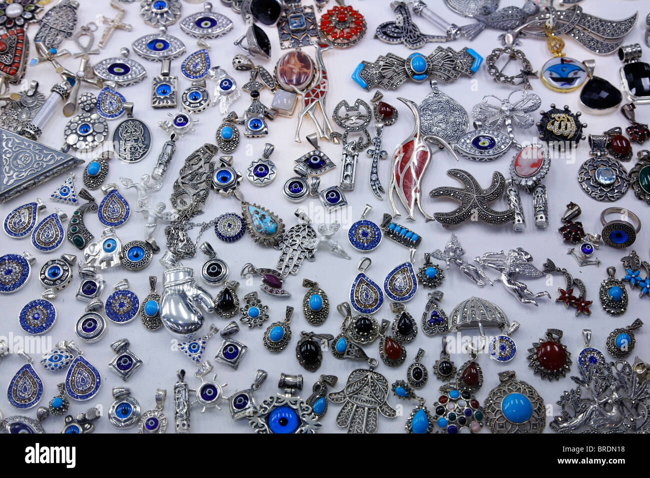 Display negozio di Gioielleria all'interno del Grand Bazaar, Istanbul, Turchia Foto Stock