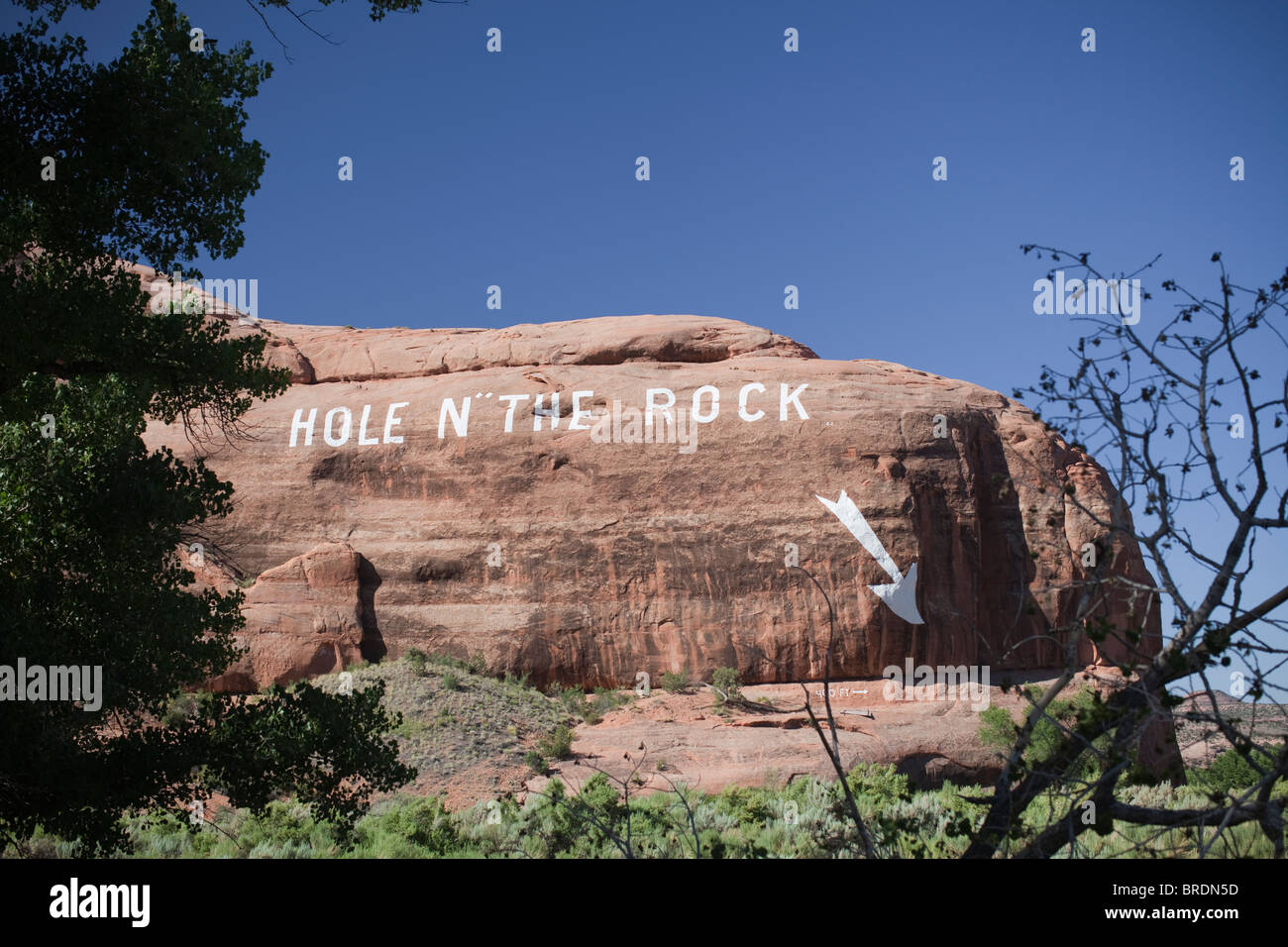 Foro nella roccia utah Foto Stock