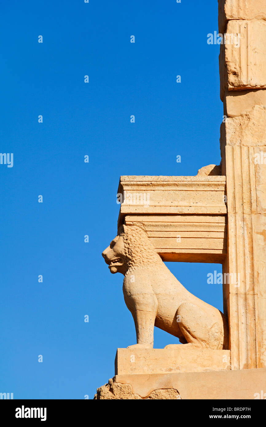 In prossimità del Mausoleo di Bes, Sabratha, Libia Foto Stock