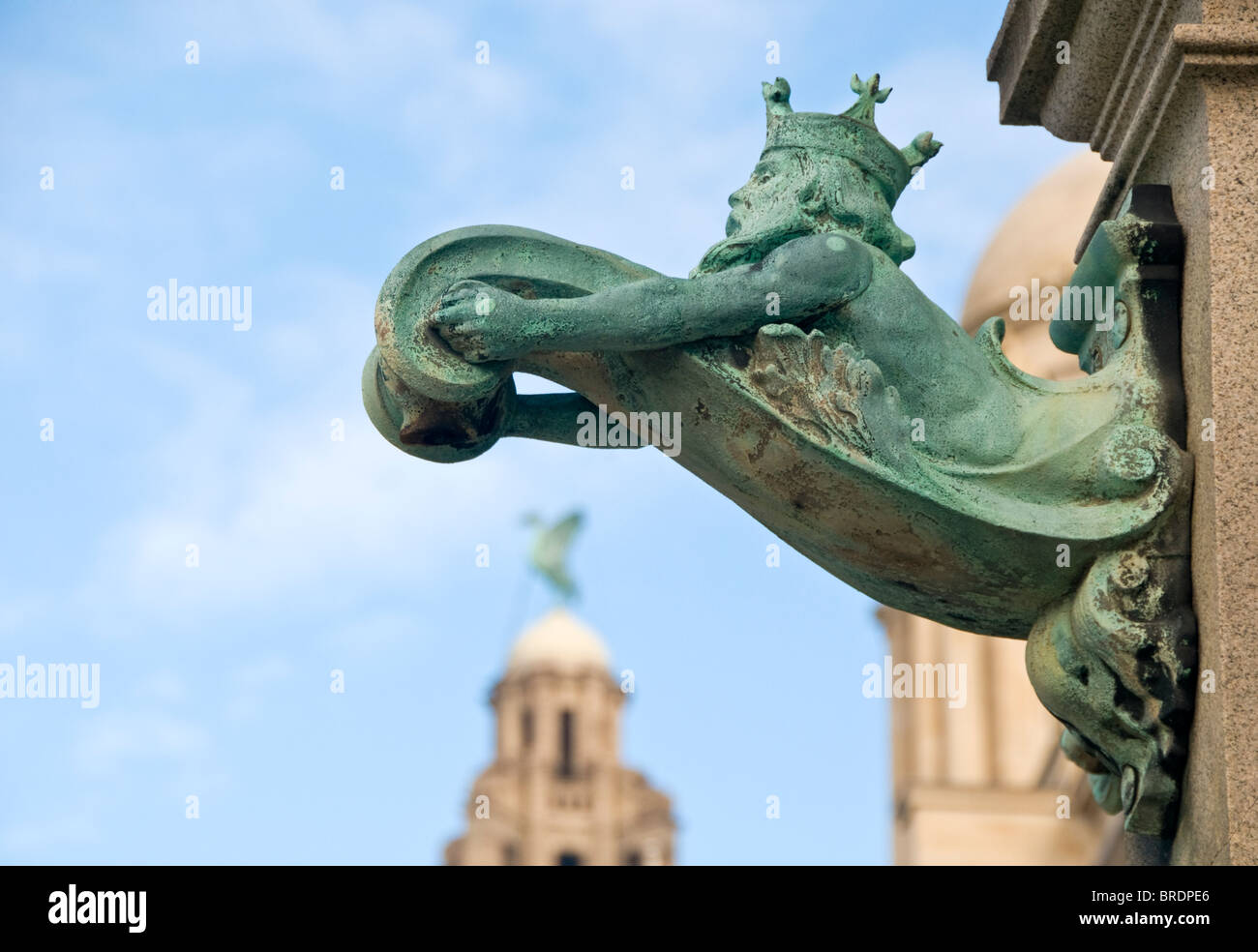 Dettagli sul porto di Liverpool Building e il Liver Building dietro, Pier Head, Liverpool, Merseyside England, Regno Unito Foto Stock