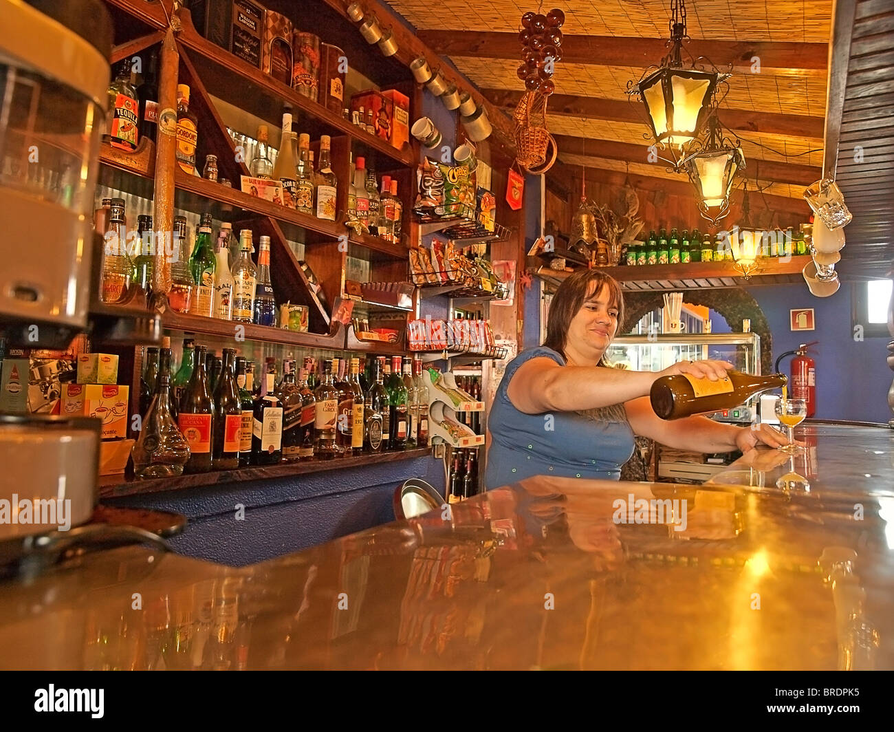 Bel pub, Madeira, Portogallo 'Ponta Delgada' Foto Stock