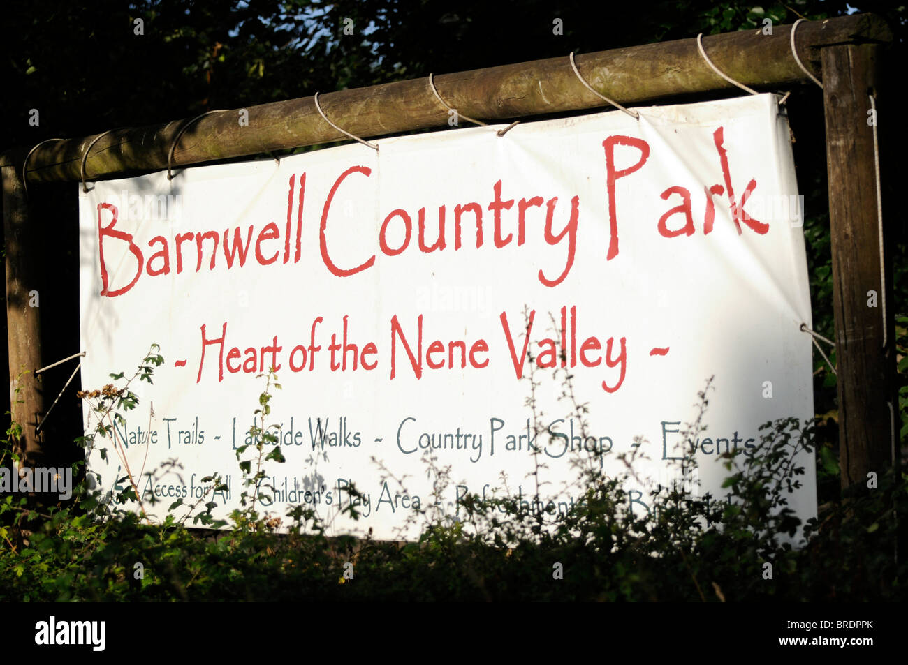 Barnwell Country Park segno, Northamptonshire, Regno Unito Foto Stock