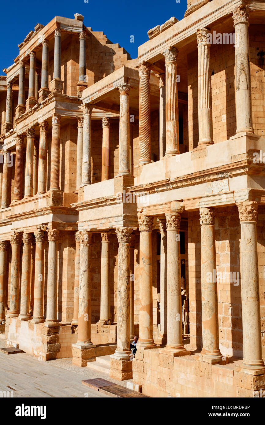 Il teatro romano di Sabratha, Libia Foto Stock