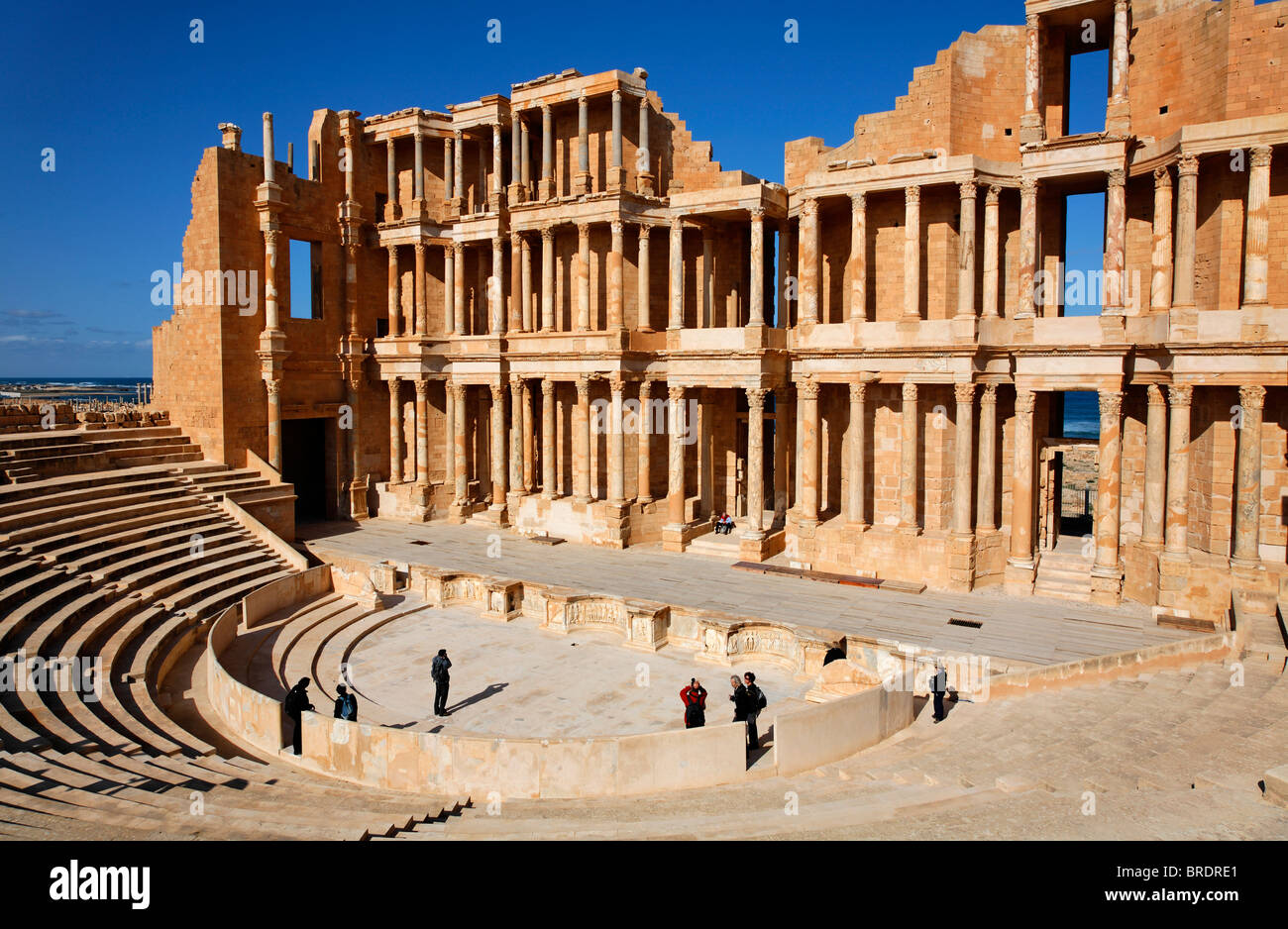 Il teatro romano di Sabratha, Libia Foto Stock