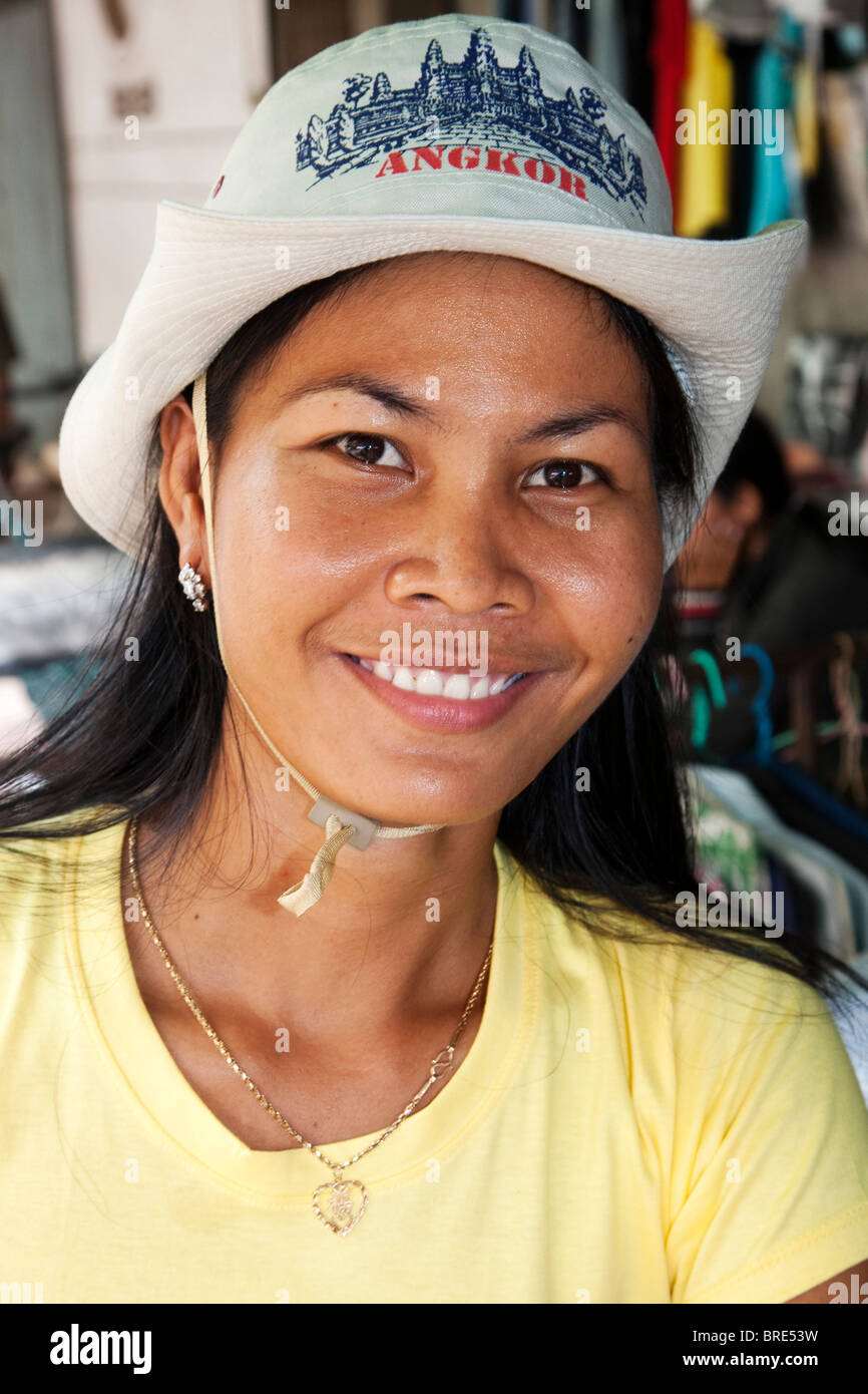 Ragazza cambogiano, Phnom Penh Cambogia Foto Stock