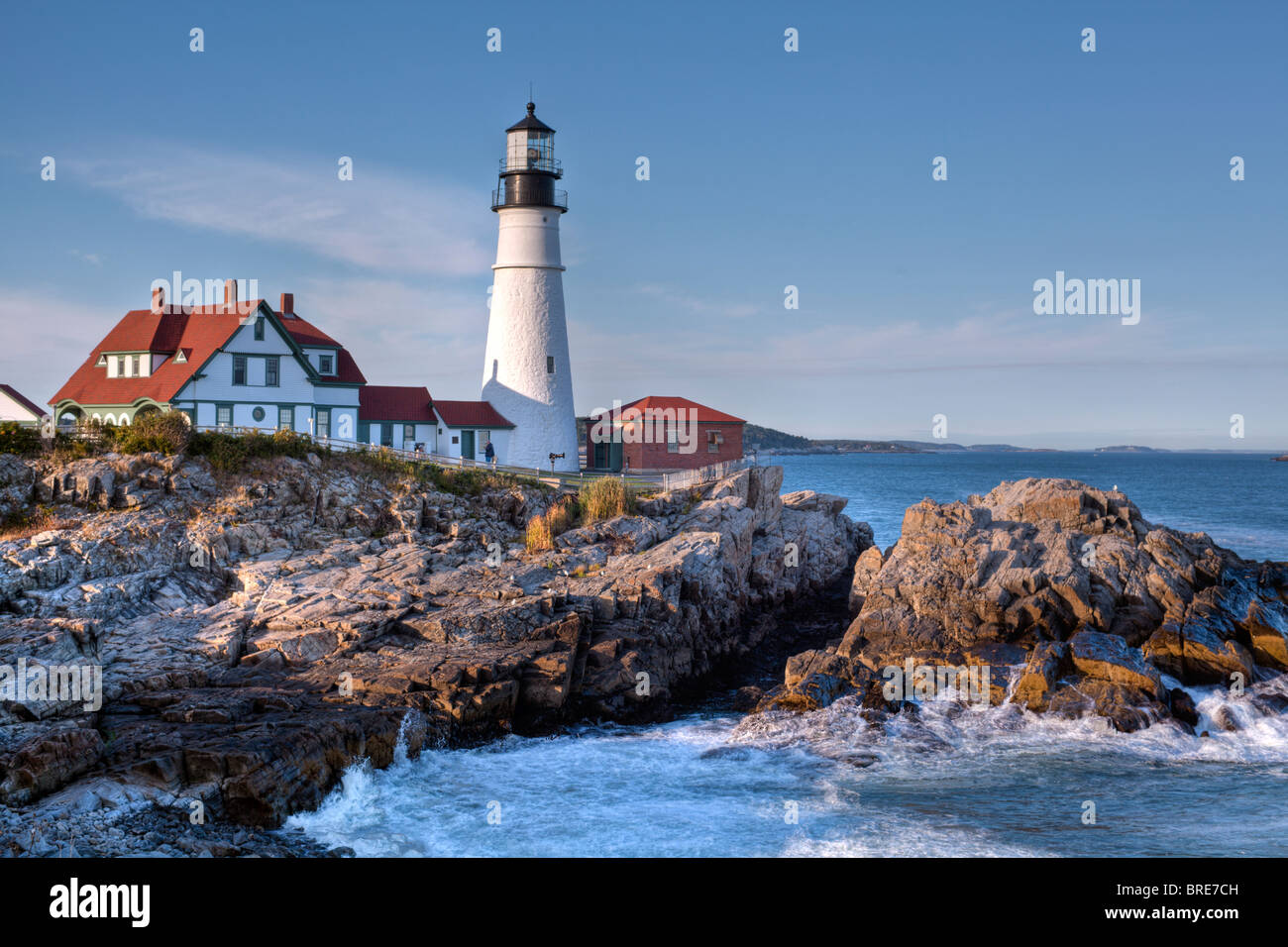 Faro di Portland Maine a Fort Williams park Foto Stock