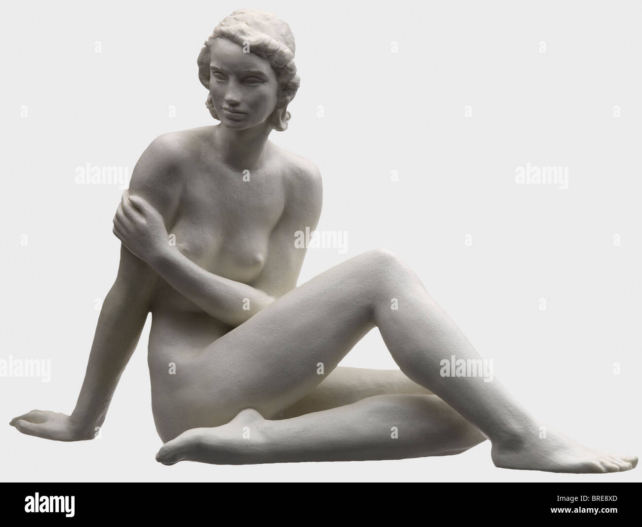 Fritz Klimsch (1870 - 1960), Porcellana Non Smaltata Naiad. Recante la segnatura, 'F. Klimsch', il marchio del produttore 'Rosenthal Germany Kunstabteilung Selb' per il 1946, e il numero di modello '1722' sul fondo. Altezza 27 cm. Lunghezza 40,8 cm. Figura rara storica, storica, popolare, 1930s, 20th secolo, belle arti, arte, NS, nazionalsocialismo, nazismo, Terzo Reich, Reich tedesco, Germania, nazionalsocialista, nazista, periodo nazista, oggetto, oggetti, alambicchi, clippings, cut-out, cut-out, cut-out, Foto Stock