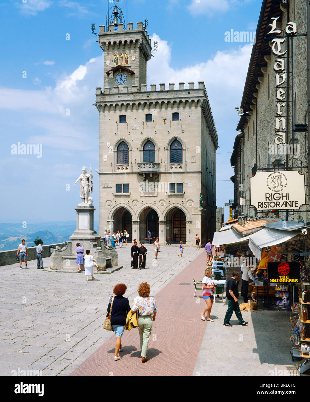Town Square, Repubblica di San Marino, Italia Foto Stock