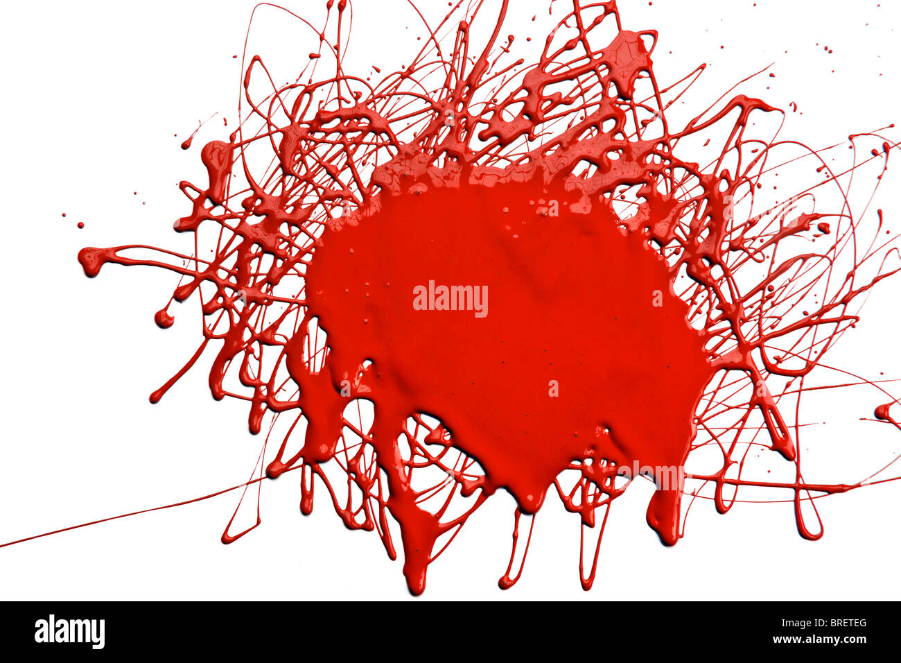 Opener vernice rossa su sfondo bianco Foto Stock