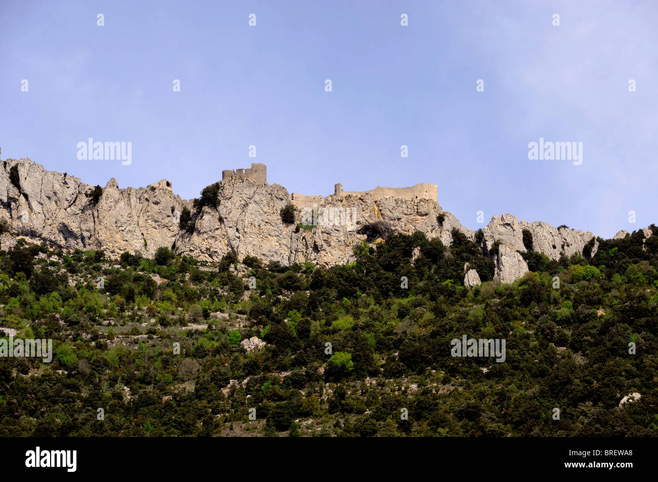 Peyrepertuse castle a Duilhac,Paese Cataro,Aude,Languedoc-Roussillon, Francia Foto Stock