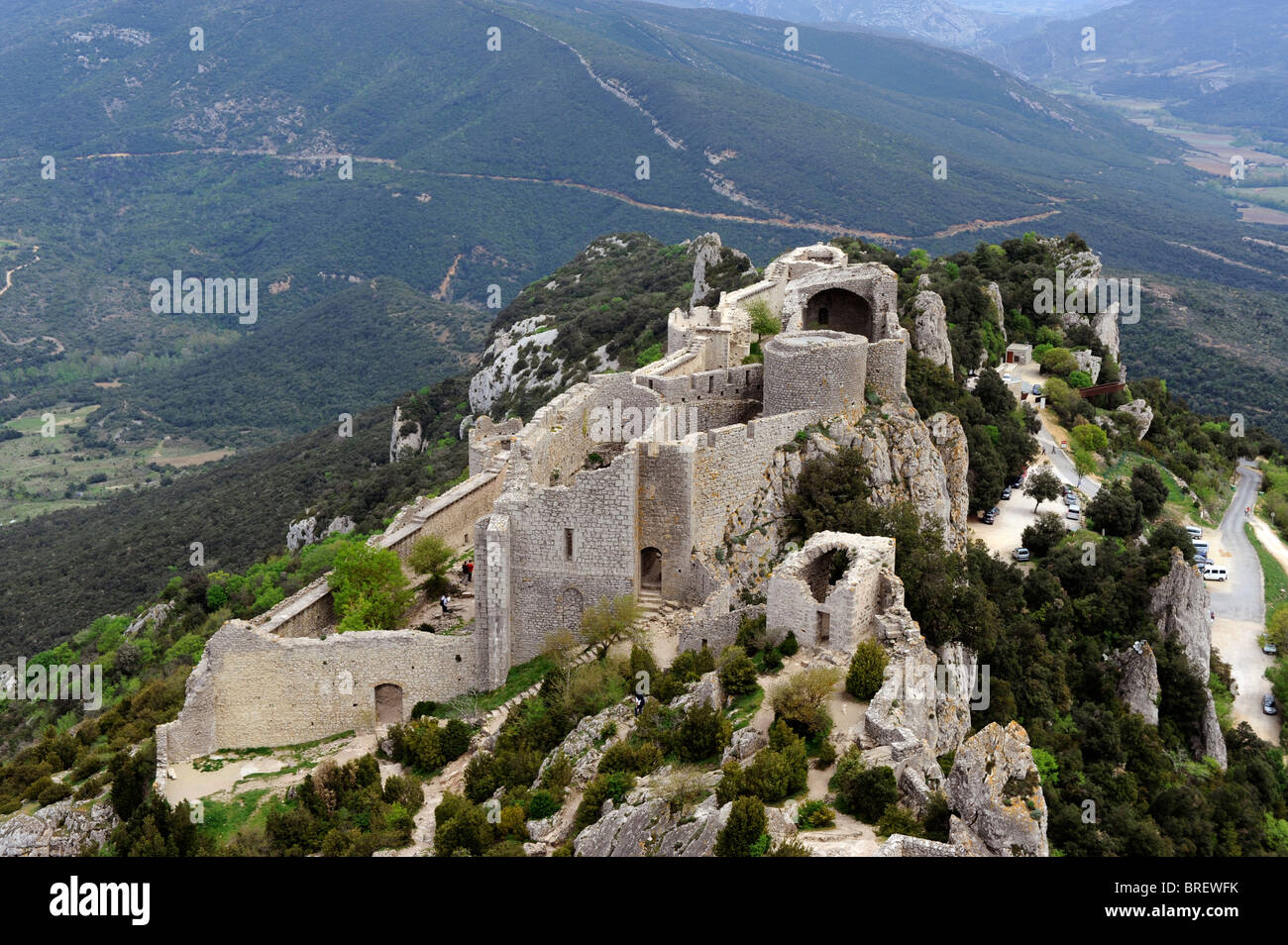 Peyrepertuse castle a Duilhac,Paese Cataro,Aude,Languedoc-Roussillon, Francia Foto Stock