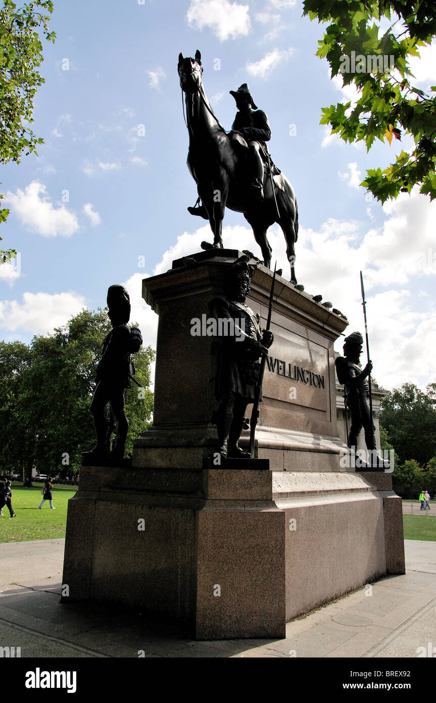 Statua di Wellington, Hyde Park Corner, City of Westminster, Londra, Inghilterra, Regno Unito Foto Stock