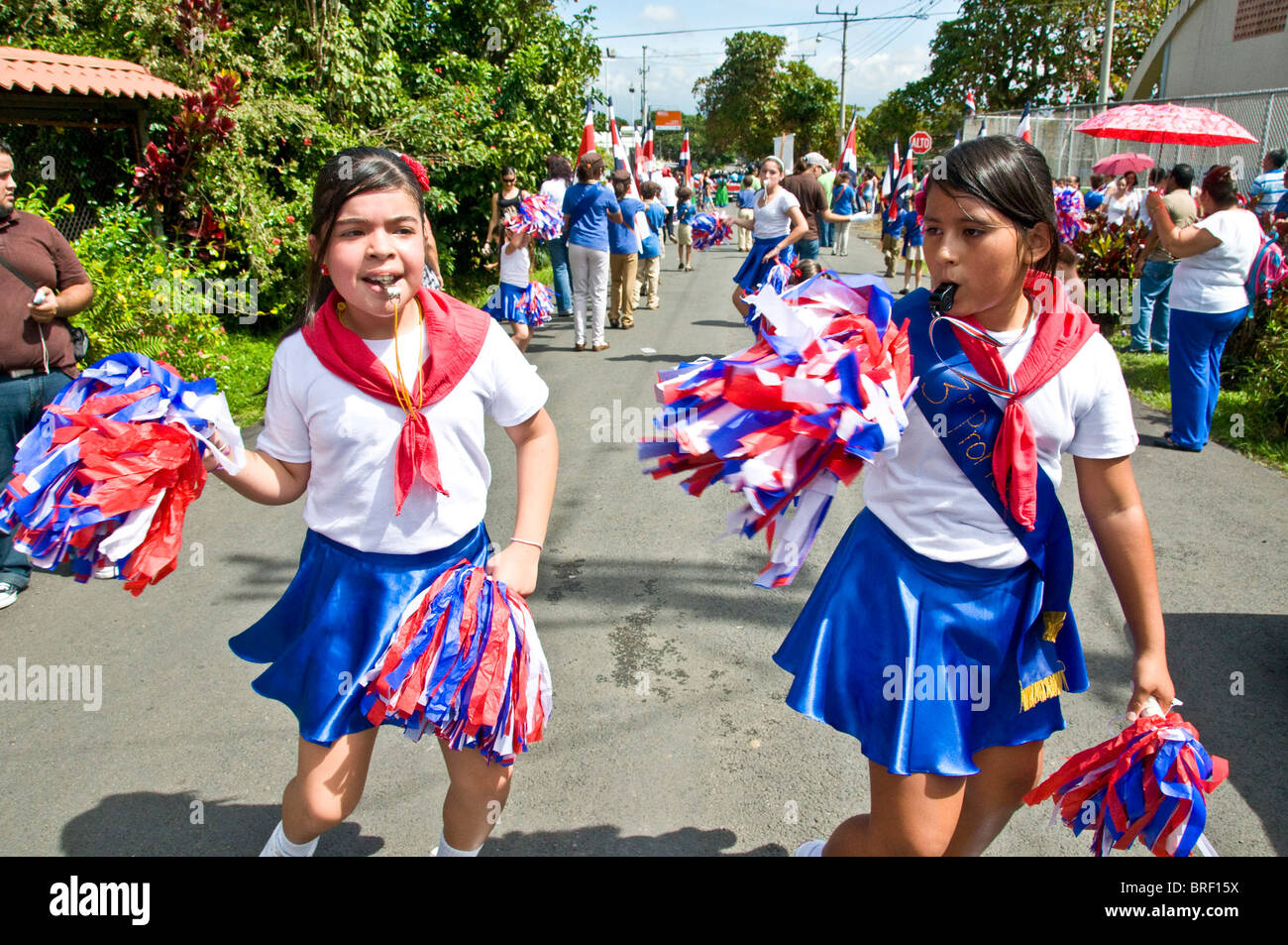 Giorno di indipendenza parade Ciudad Colon valle centrale Costa Rica Foto Stock