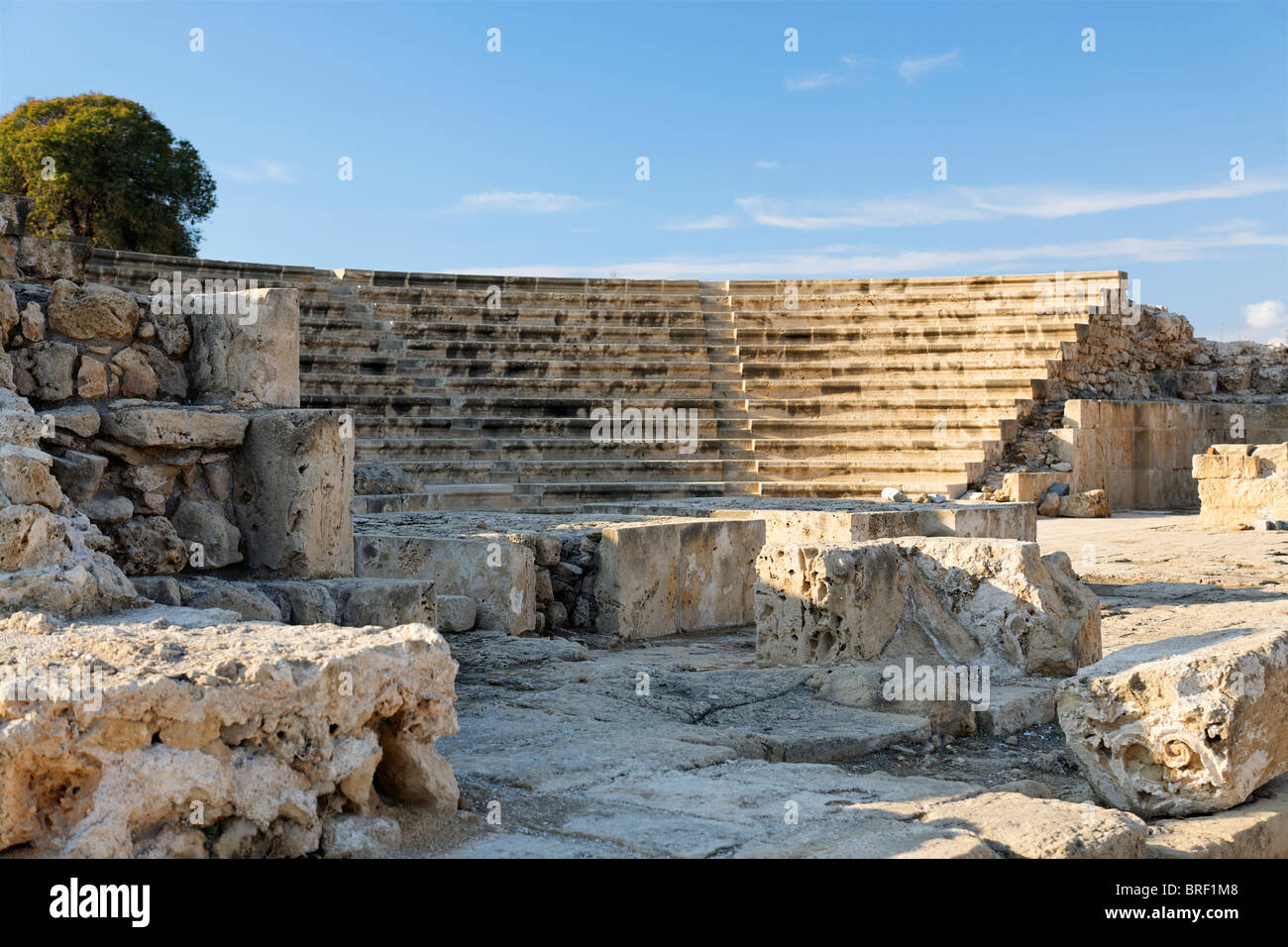 Antico anfiteatro romano, Sito Patrimonio Mondiale dell'UNESCO, Kato, Paphos, Pafos, Cipro, Europa Foto Stock
