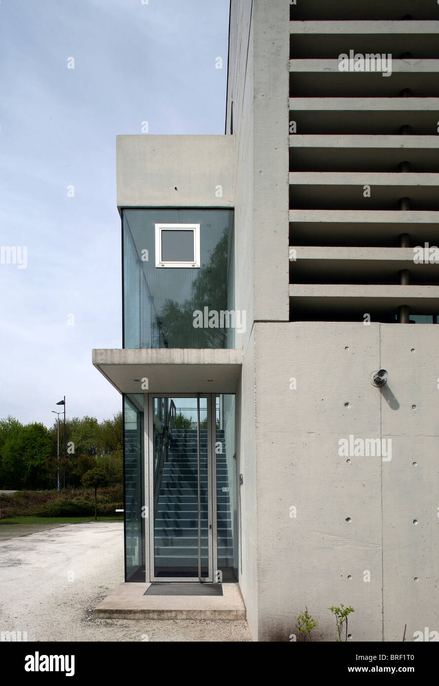 Moderno edificio di Gelsenkirchen, la zona della Ruhr, Renania settentrionale-Vestfalia, Germania, Europa Foto Stock